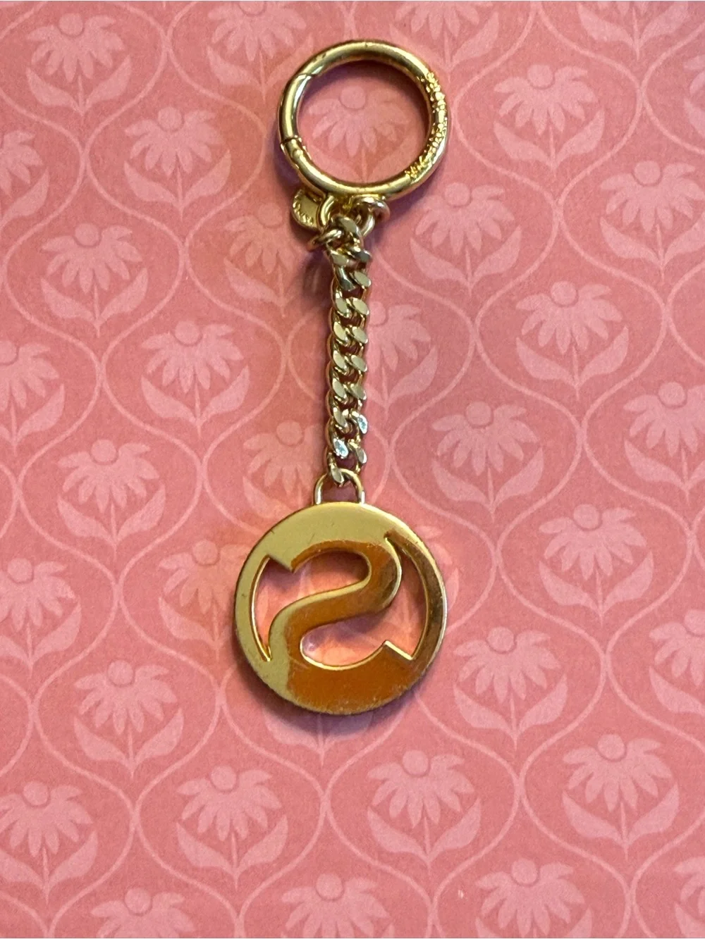 Michael Kors Gold-Tone 'S' Crystal Disc Keychain